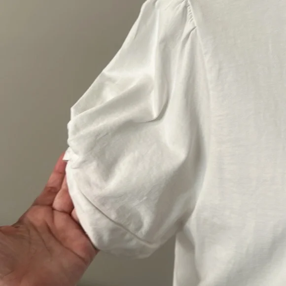 J.Crew White Puff Sleeve Tee - Picture 7 of 9